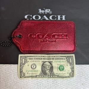 Rare Coach Metallic Red handtag Card Holder/wristlet..xxl
